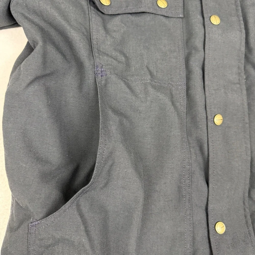 Vintage 90s Walls Mastermade Hooded Canvas Work Jacket Black‎ Large Corduroy USA